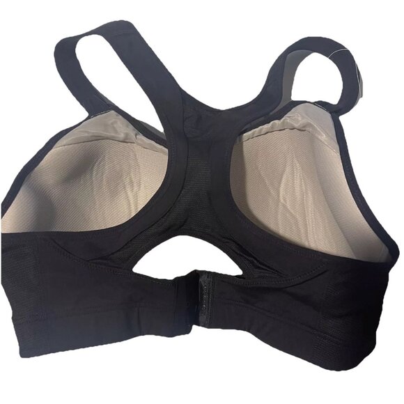 Syrokan Women 36DD Black Sports Bra High Impact Racerback Velcro Straps Support - Picture 4 of 12